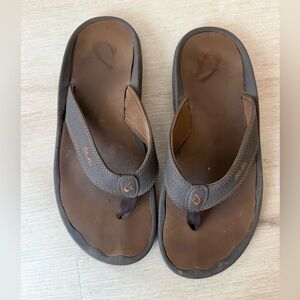 Olu Kai flip flop sandals brown beach summer comfortable  size 12